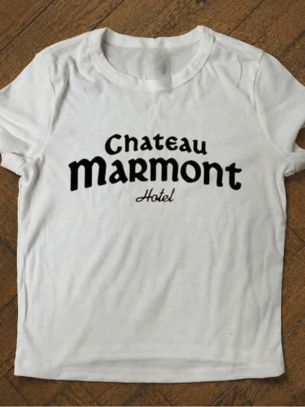 Chateau Marmont Hotel White Graphic Baby Tee